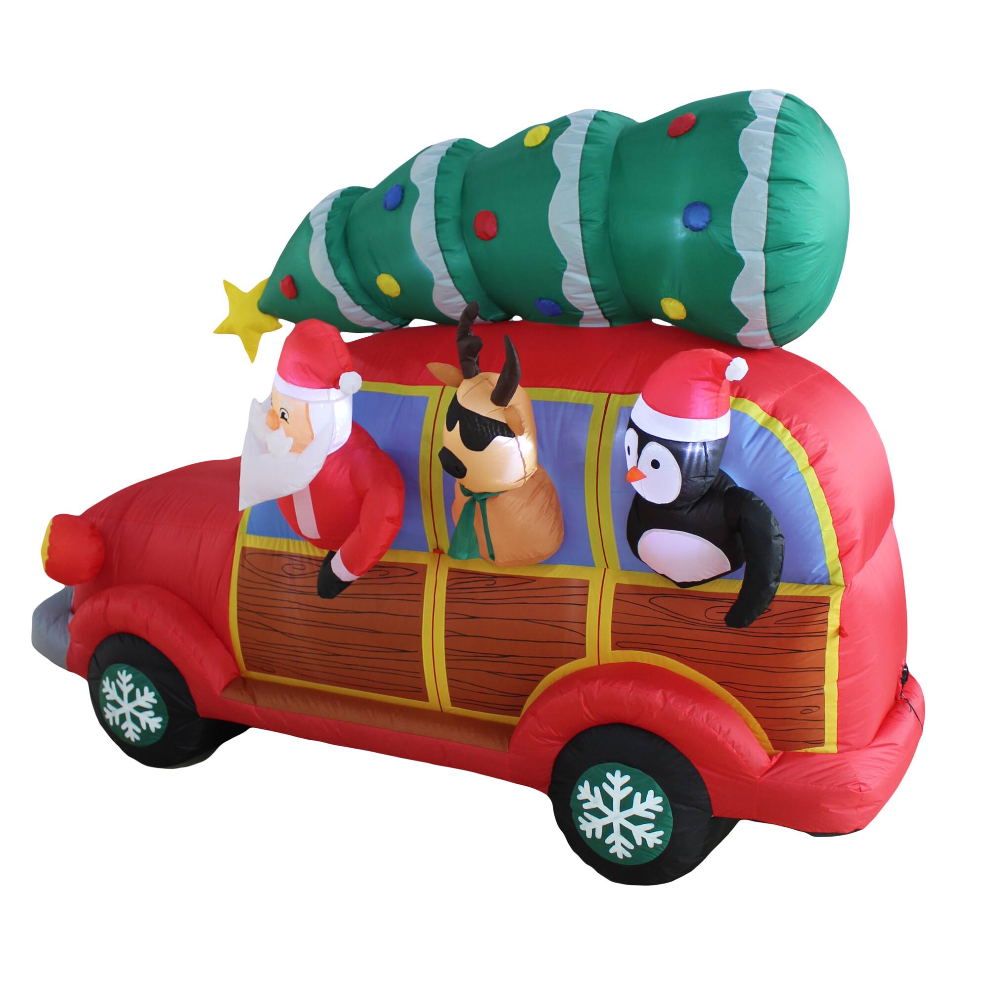 7ft. Inflatable Santa's Christmas Woody